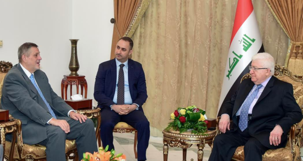 فوئاد مەعسوم سەرۆک کۆماری عێراق و نێردەی نەتەوە یەکگرتووەکان کۆبوونەوە