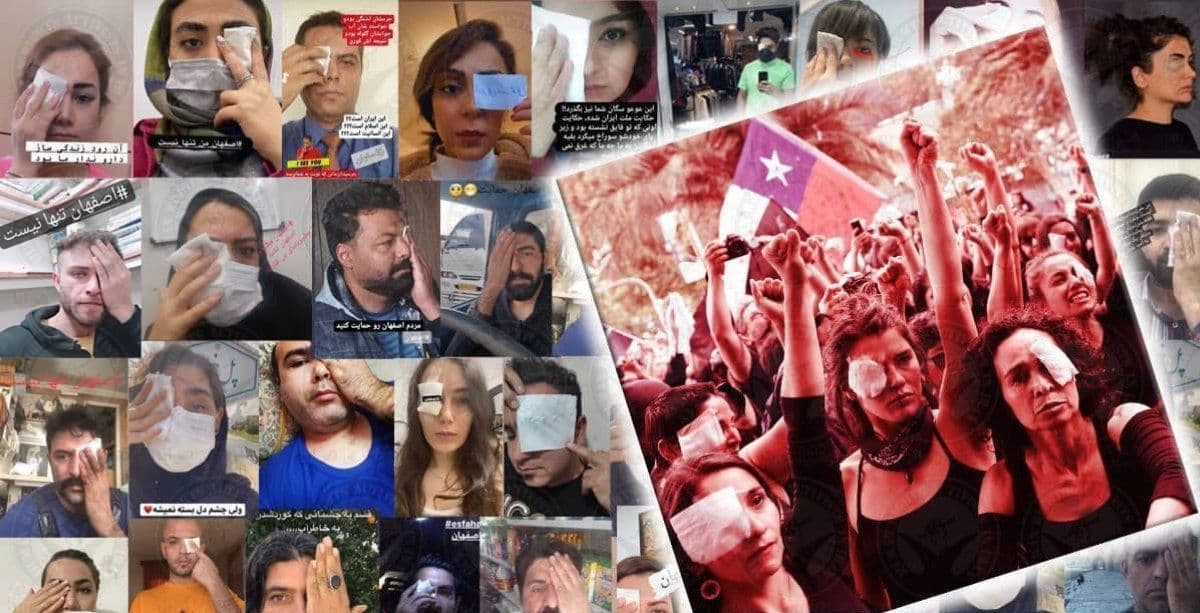 هێمای چاوی بریندار، پشتگیری خەڵکی ئێران بۆ خۆپیشاندەرانی برینداری ئێسفەهان