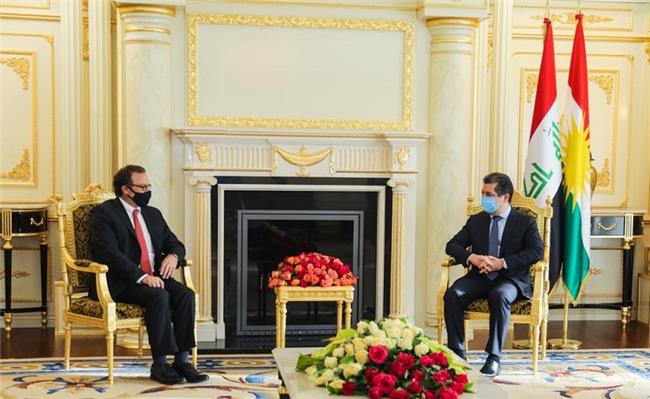 سەرۆکی حکوومەتی هەرێمی کوردستان پێشوازی لە یاریدەدەری وەزیری دەرەوەی ئەمەریکا دەکات