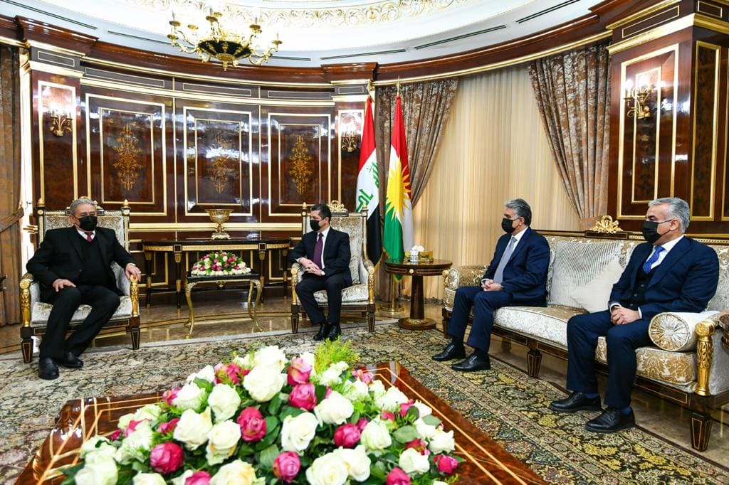 پێشوازی مەسروور بارزانی لە سەرۆکی دەزگای ئاسایشی نیشتمانیی عێراق