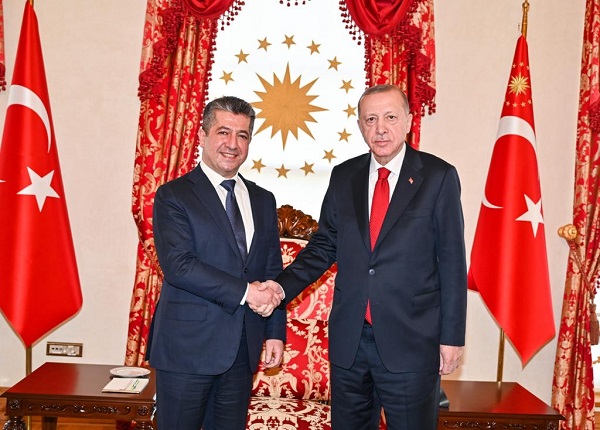 مەسروور بارزانی سەرۆکی حکوومەتی هەرێمی کوردستان لە گەڵ سەرۆککۆماری تورکیا کۆبووەوە