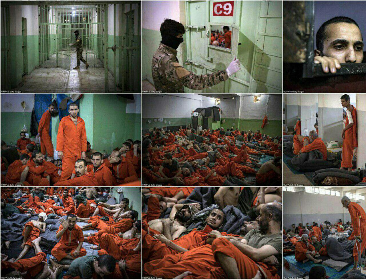 هەواڵدەری فەڕەنسا وێنەی بەندیخانەی داعشی بن دەستی کوردانی ڕۆژئاوا بڵا دەکاتەوە کە زیاتر لە ٥ هەزار کەسە