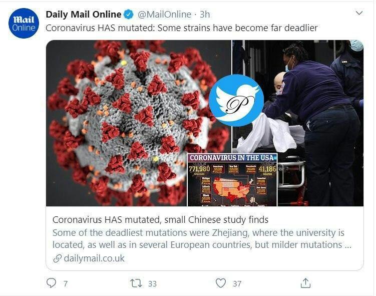 زانایانی چینی : خراپترین جۆری ڤیرووسی کۆرۆنا ٢٧٠ جار زیاتر کوشندەترە لە جۆری لاوازکراوی ئەو ڤیرووسە