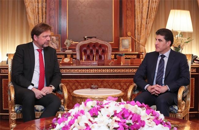 نێچیرڤان بارزانى پێشوازى لە نێردەى تایبەتى وەزیرى دەرەوەى ئەڵمانیا کرد