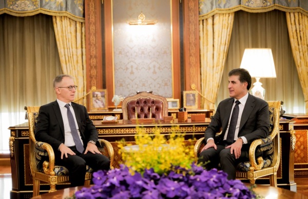 نێچیرڤان بارزانی پێشوازی لە باڵیۆزی ئیتاڵیا کرد