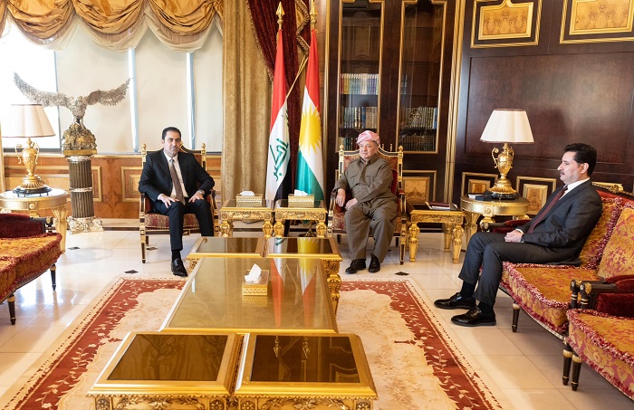 سەرۆك بارزانی پێشوازی لە جێگری یەكەمی سەرۆكی ئەنجوومەنی نوێنەرانی عێراق دەكات