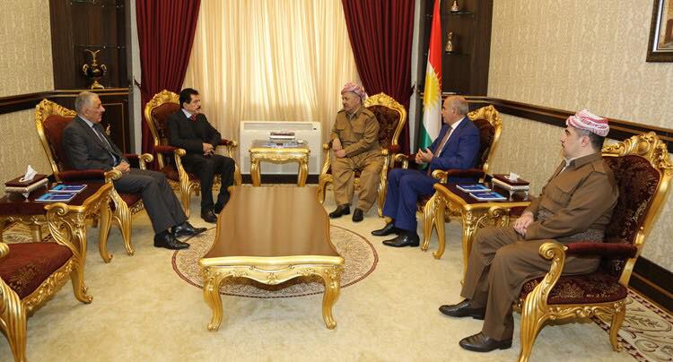 ڕاگەیندراوی كۆبوونەوەی سەرۆك بارزانی و شاندی باڵای یەكیتی نیشتیمانی كوردستان