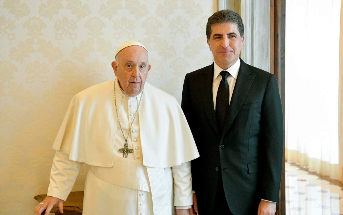 نێچیرڤان بارزانی و پاپای ڤاتیكان كۆ بوونەوە