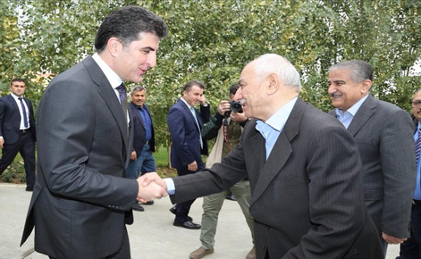 بەپەلە  ...   شاندی باڵای پارتی دیموکرات بە سەرۆکایەتی نێچیرڤان بارزانی گەیشتە مەکۆی سەرەکی گۆڕان لە سلێمانی