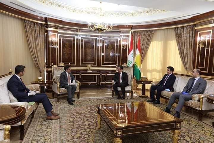 سەرۆکی حکومەتی هەرێمی کوردستان پێشوازی لە کونسوڵی ئەمریکا لە هەولێر دەکات