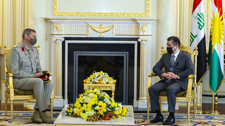 مەسروور بارزانی، سەرۆکی حکوومەتی هەرێمی کوردستان، پێشوازی لە ژەنەرال ڕیچارد بێل جێگری فەرماندەی گشتی هێزەکانی هاوپەیمانان لە عێراق و سوریا کرد