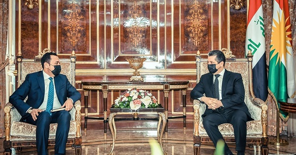 مەسروور بارزانی سەرۆکی حکوومەتی هەرێمی کوردستان پێشوازی لە پارێزگاری نوێی هەولێر دەکات