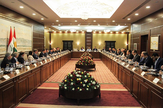 مەسروور بارزانی و شاندێکی یەكێتیی ژووری بازرگانی ویلایەتە یەكگرتووەكانی ئەمەریكا کۆبوونەوە