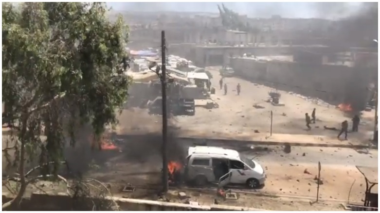 لە عەفرین دوو تەقینەوەی بەهێز رووی دا