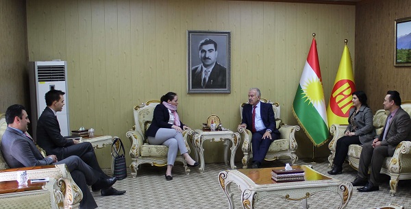 پێشوازی مەکتەبی پەیوەندییەکانی دەرەوەی پارتی لە شاندێکی کونسووڵخانەی " بەریتانیا "