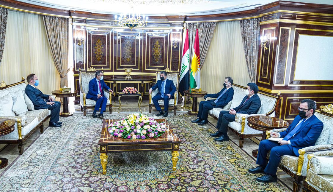 مەسروور بارزانی سەرۆکی حکوومەتی هەرێمی کوردستان و باڵیۆزی یەکێتی ئەورووپا لە عێراق کۆبوونەوە