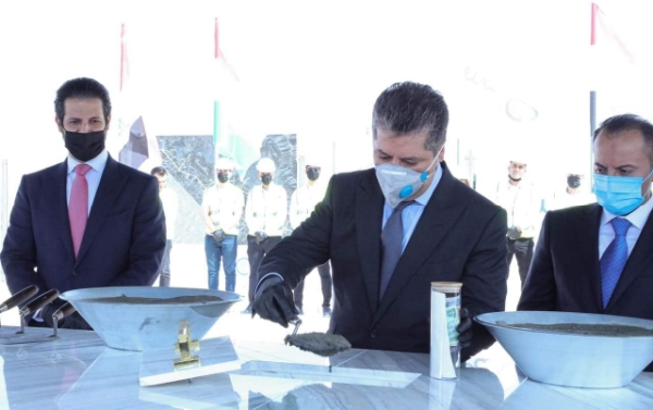 دووهەم بەردی بناغەی شەقامی ١٠٠ مەتری لە لایەن مەسروور بارزانی لە مەراسمێکدا لە سلێمانی ڕاگەێندرا