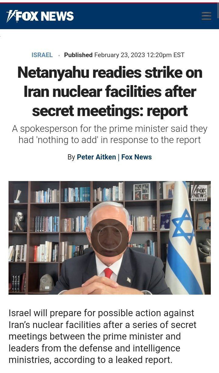 فۆکس نیووز : بێنیامین ناتانیاهوو لە دوای دانیشتن گەلی نهێنی لە حاڵی ئامادەکاری هێرش کردن بۆ سەر ئێران ە