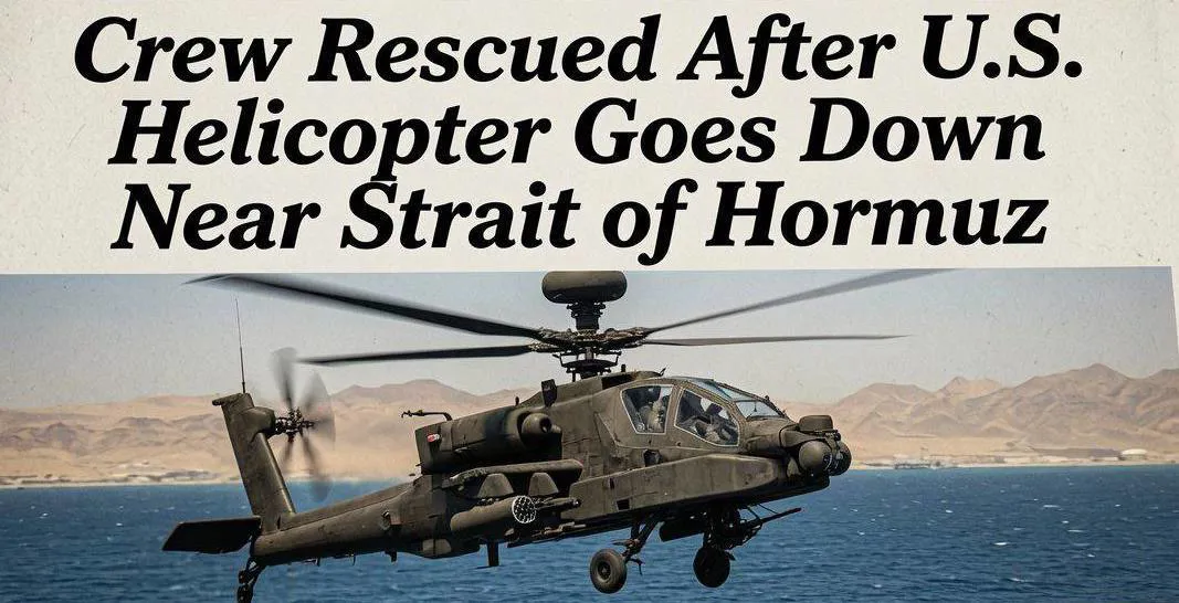 هەلیکۆپتەرێکی ئەمریکی لە نزیك گەرووی هورمز کەوتە خوارەوە