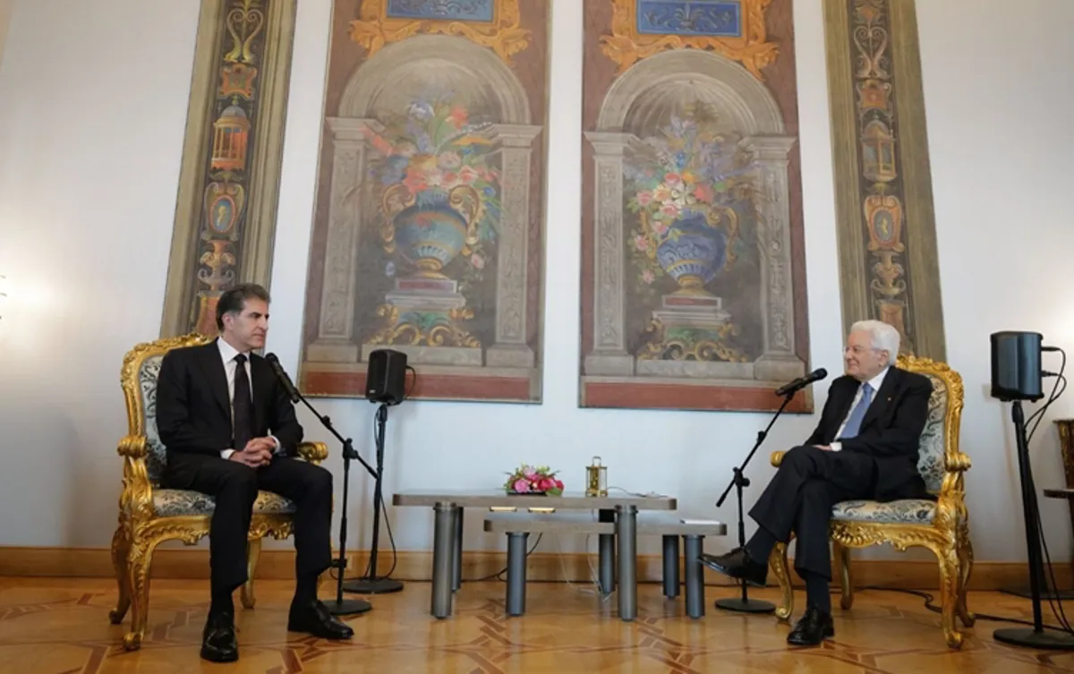 Neçirvan Barzani, Mattarella ile bir araya geldi