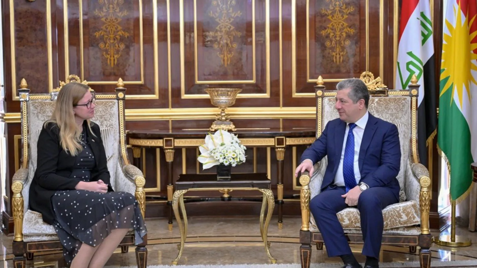 Mesrûr Barzanî pêşwazî li Holly Tîar kir